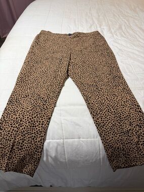 J. Crew Leopard Print Pants in Tan and Black